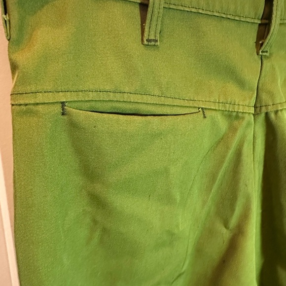 Vintage 1970's Unbranded ArmyGreen Flat Front Pants Men’s 34x28 READ ALL - Picture 5 of 7